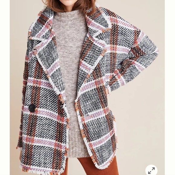 Anthropologie Eva Franco Carrie Tweed coat NWT m - Picture 3 of 11